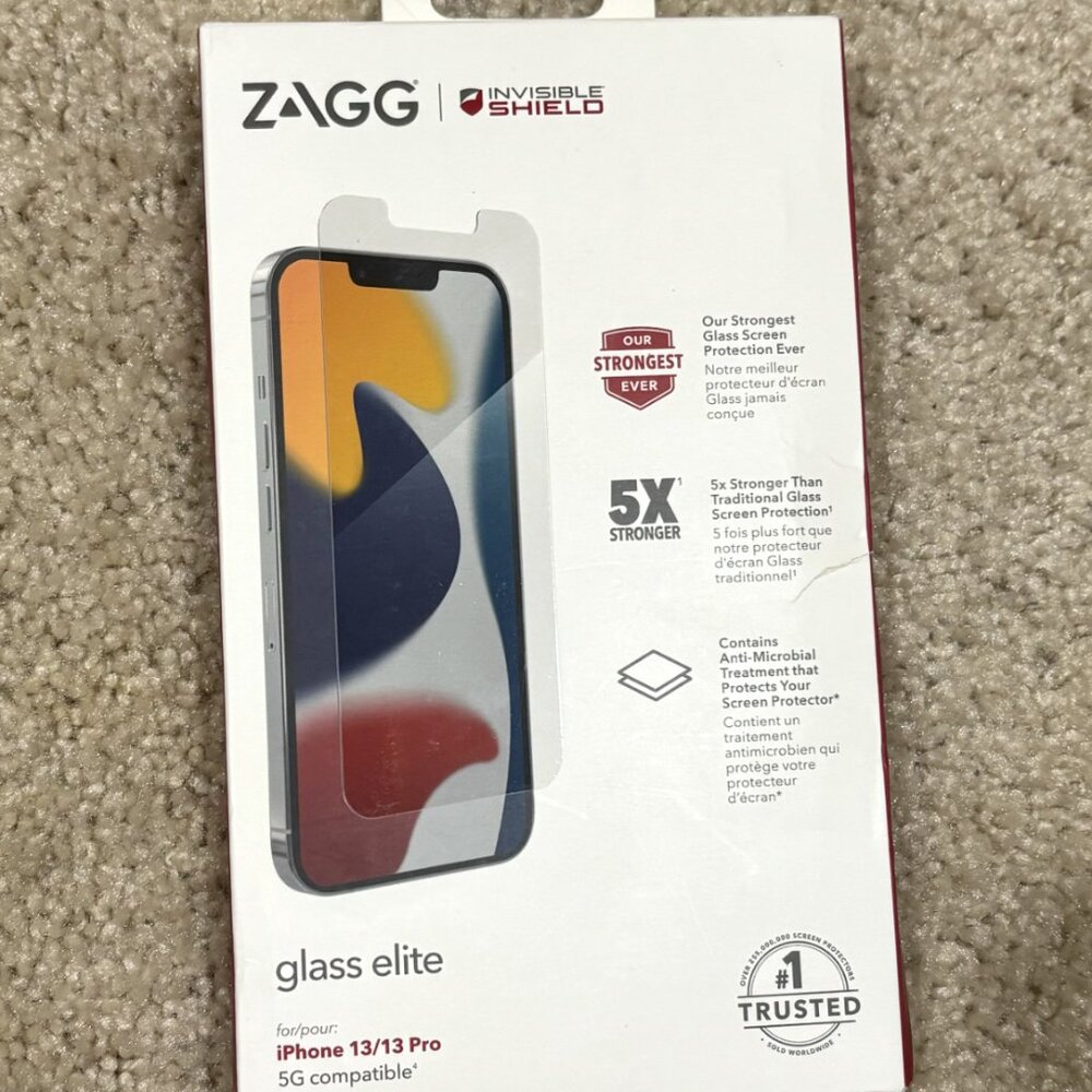 ZAGG Glass Elite Invisible Shield Screen Apple iPhone 13 & 13 Pro 5G Compatible